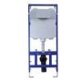 Wall Hung Rimless Toilet with Soft Close Seat, Black Mechnical Flush Plate, 1168mm Frame & Cistern – Alcor