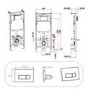 Wall Hung Rimless Toilet with Soft Close Seat, Matt Black Pneumatic Flush Plate, 1168mm Frame & Cistern – Alcor