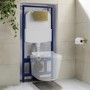 1168mm Wall Hung Toilet Frame & Brass Mechanical Dual Flush Plate with Concealed Cistern - Zana