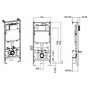 1168mm Wall Hung Toilet Frame & Brass Mechanical Dual Flush Plate with Concealed Cistern - Zana