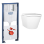 Wall Hung Rimless Toilet with Soft Close Seat, 1130mm Grohe Cistern and Frame - Newport