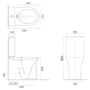 Close Coupled Rimless Comfort Height Toilet with Soft Close Slim Seat - Indiana