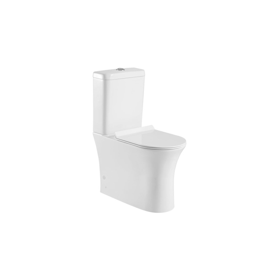 ONLY OPENED - Indiana Rimless Comfort Height CC WC and Soft Close Slim Seat and Detroit Wall Hung Basin Suite