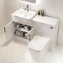 1200mm White Toilet and Sink Unit with Square Toilet - Harper
