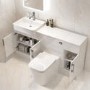 1500mm White Toilet and Sink Unit with Storage Unit and Square Toilet - Harper
