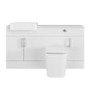 1500mm White Toilet and Sink Unit with Storage Unit and Square Toilet - Harper