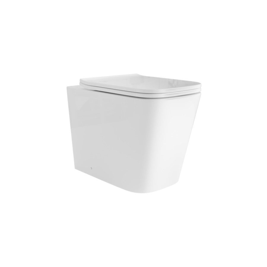 1500mm White Toilet and Sink Unit with Storage Unit and Square Toilet - Harper