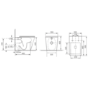 1500mm White Toilet and Sink Unit with Storage Unit and Square Toilet - Harper