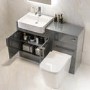 1200mm Grey Toilet and Sink Unit with Square Toilet - Harper