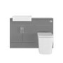 1200mm Grey Toilet and Sink Unit with Square Toilet - Harper