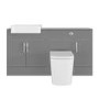 1500mm Grey Toilet and Sink Unit with Storage Unit and Square Toilet - Harper
