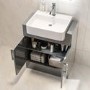 670mm Grey Freestanding Vanity Unit with Square Basin - Harper