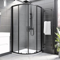 900mm Black 8mm Glass Quadrant Shower Enclosure - Pavo