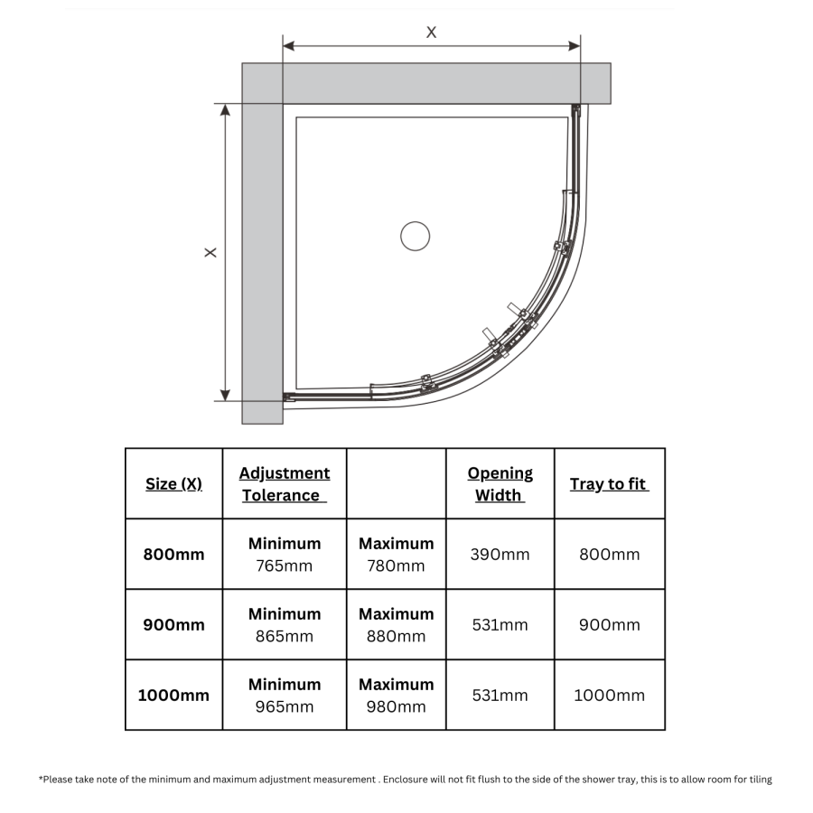 900mm Black 8mm Glass Quadrant Shower Enclosure - Pavo