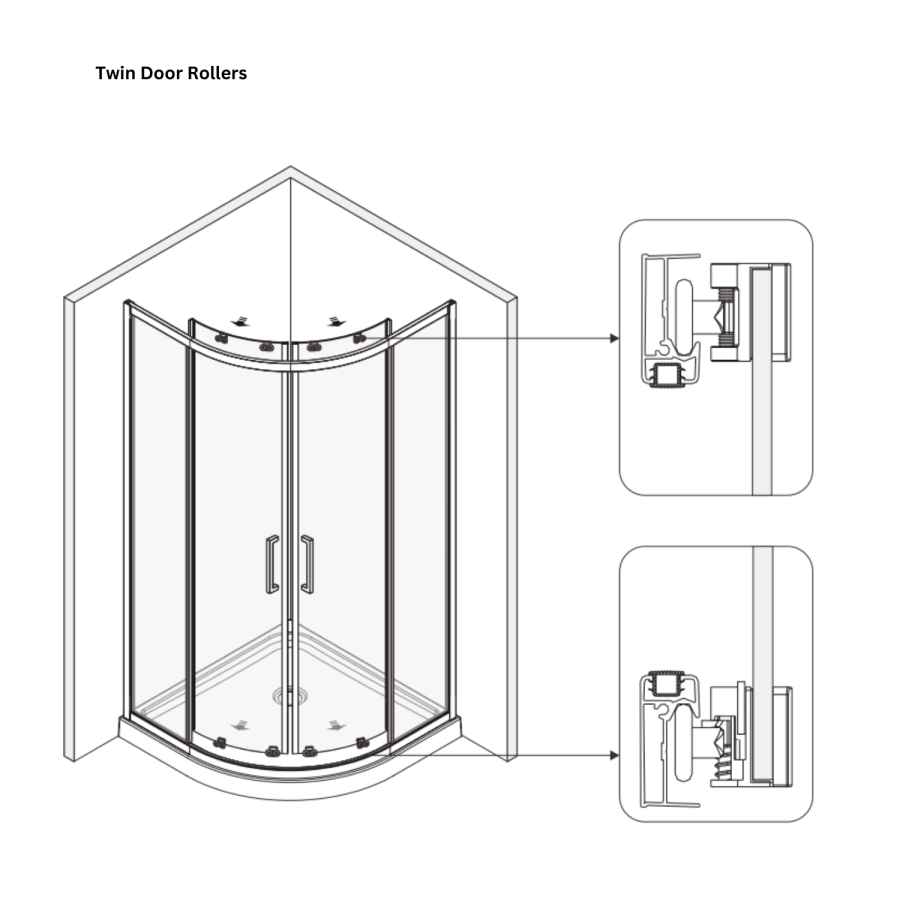 900mm Black 8mm Glass Quadrant Shower Enclosure - Pavo