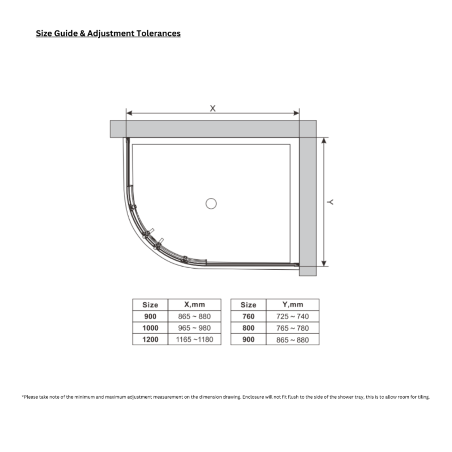 900x760mm Black 8mm Glass Left Hand Offset Quadrant Shower Enclosure with Shower Tray - Pavo