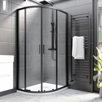 1000x800mm Black 8mm Glass Offset Quadrant Shower Enclosure - Pavo