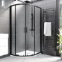 1000x800mm Black 8mm Glass Offset Quadrant Shower Enclosure - Pavo