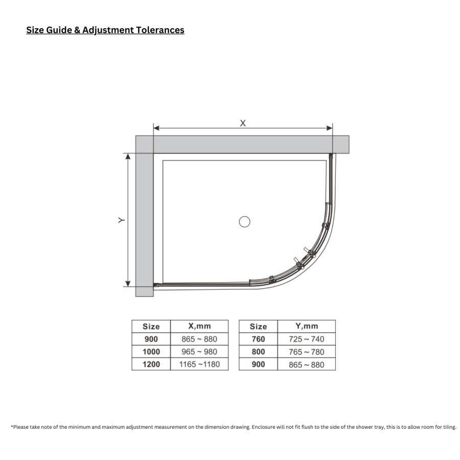 1000x800mm Black 8mm Glass Offset Quadrant Shower Enclosure - Pavo