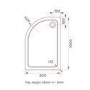 1000x800mm Black 8mm Left Hand Offset Quadrant Shower Enclosure with Shower Tray - Pavo