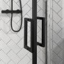 1200x800mm Black 8mm Glass Right Hand Offset Quadrant Shower Enclosure With Shower Tray - Pavo