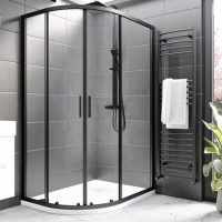1200x800mm Black 8mm Offset Quadrant Shower Enclosure - Pavo