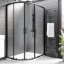1200x800mm Black 8mm Offset Quadrant Shower Enclosure - Pavo