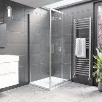 1000x800mm Chrome 8mm Glass Rectangular Sliding Shower Enclosure - Pavo