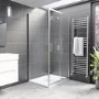 1000x800mm Chrome 8mm Glass Rectangular Sliding Shower Enclosure - Pavo