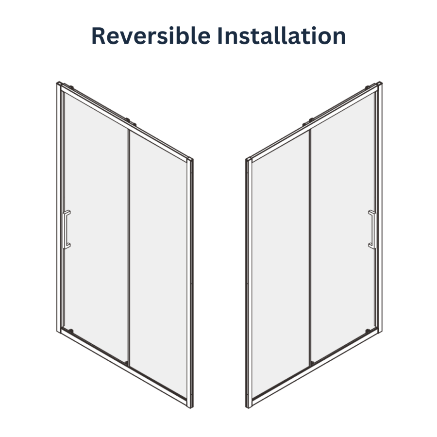 1000x700mm Chrome 8mm Glass Rectangular Sliding Shower Enclosure with Shower Tray - Pavo