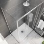 1000x800mm Chrome 8mm Glass Rectangular Sliding Shower Enclosure with Low Profile Shower Tray - Pavo