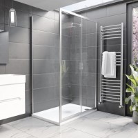 1200x800mm Chrome 8mm Glass Rectangular Sliding Shower Enclosure - Pavo