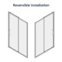 1200x800mm Chrome 8mm Glass Rectangular Sliding Shower Enclosure with Shower Tray - Pavo