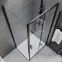 1000x700mm Black 8mm Glass Rectangular Sliding Shower Enclosure with Shower Tray - Pavo