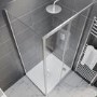 1000x800mm Chrome 8mm Glass Rectangular Sliding Shower Enclosure with Shower Tray - Pavo
