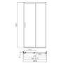 1000 x 800mm Black Rectangular Sliding Door Shower Enclosure with Side Panel Suite with Toilet and Basin - Pavo