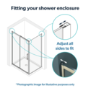 1100x900mm Black 8mm Glass Rectangular Sliding Shower Enclosure - Pavo