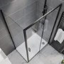 1200x700mm Black 8mm Glass Rectangular Sliding Shower Enclosure - Pavo