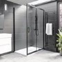 1200x900mm Black 8mm Glass Rectangular Sliding Shower Enclosure with Shower Tray - Pavo