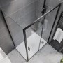 1200x900mm Black 8mm Glass Rectangular Sliding Shower Enclosure with Shower Tray - Pavo