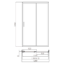 1200 x 800mm Black Rectangular Sliding Door Shower Enclosure with Side Panel Suite with Toilet and Basin - Pavo