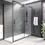 1700x900mm Black 8mm Glass Rectangular Sliding Shower Enclosure - Pavo