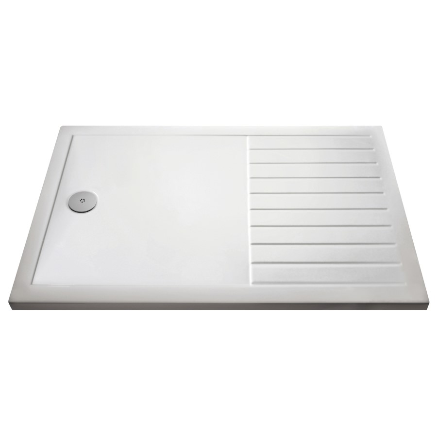 1400x900mm Frameless Wet Room Shower Screen Enclosure with Hinged Flipper Return Panel and Shower Tray - Corvus