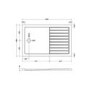 1400x900mm Frameless Wet Room Shower Screen Enclosure with Hinged Flipper Return Panel and Shower Tray - Corvus