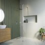 700mm Chrome Shower Screen for Wet Room & Walk In Shower with 300mm Hinged Flipper Return Panel – Corvus