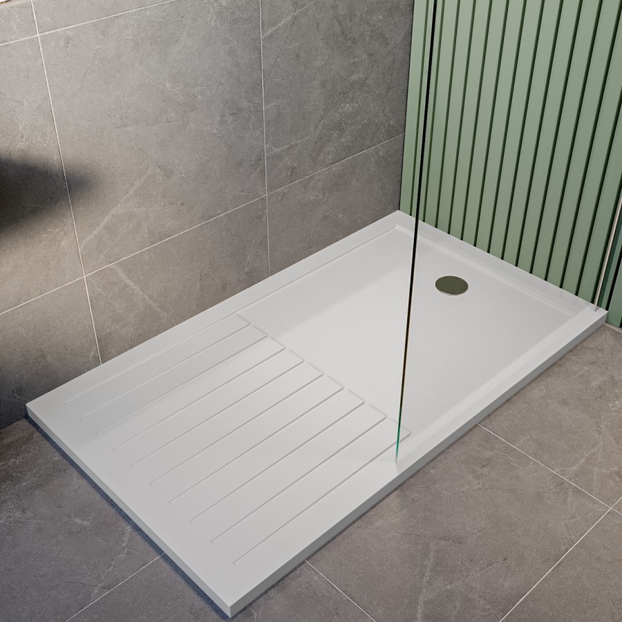 1400 x 900mm Chrome Walk in Shower Enclosure Suite with Toilet and Basin - Corvus