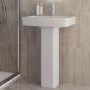 1400 x 900mm Chrome Walk in Shower Enclosure Suite with Toilet and Basin - Corvus
