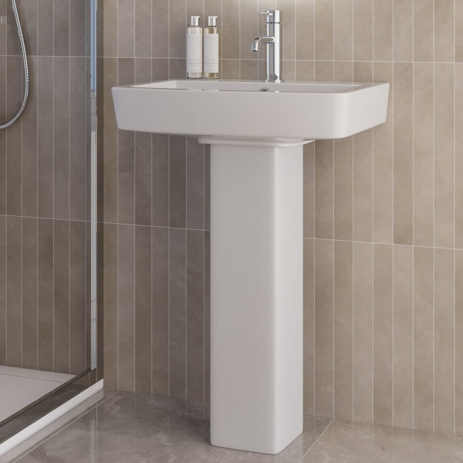 1400 x 900mm Chrome Walk in Shower Enclosure Suite with Toilet and Basin - Corvus