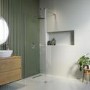 900mm Chrome Shower Screen for Wet Room & Walk In Shower with 300mm Hinged Flipper Return Panel – Corvus