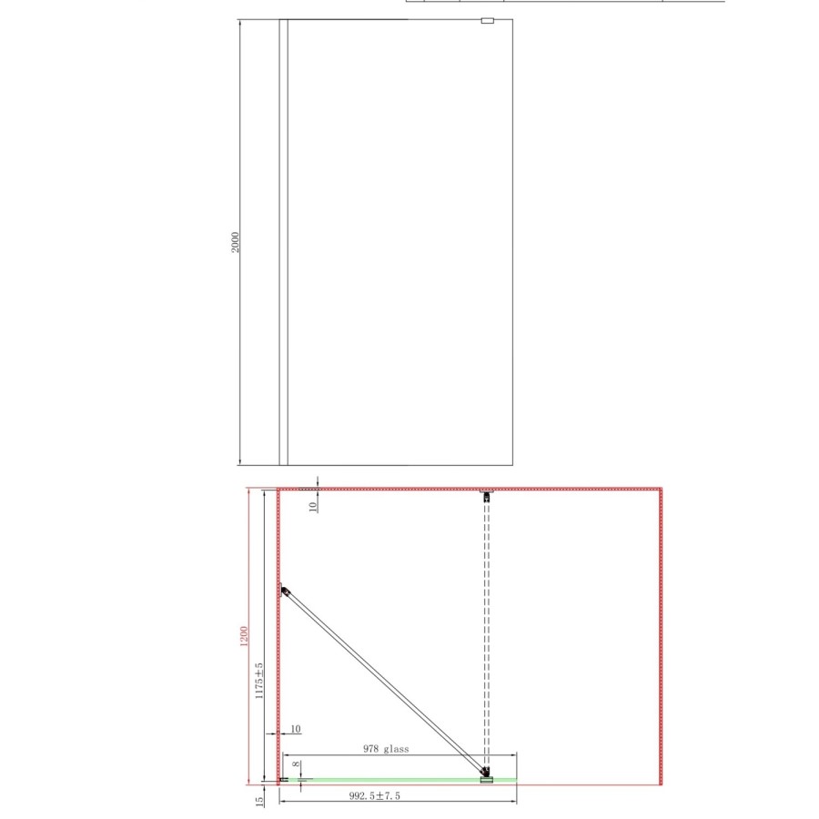 900mm Chrome Shower Screen for Wet Room & Walk In Shower with 300mm Hinged Flipper Return Panel – Corvus